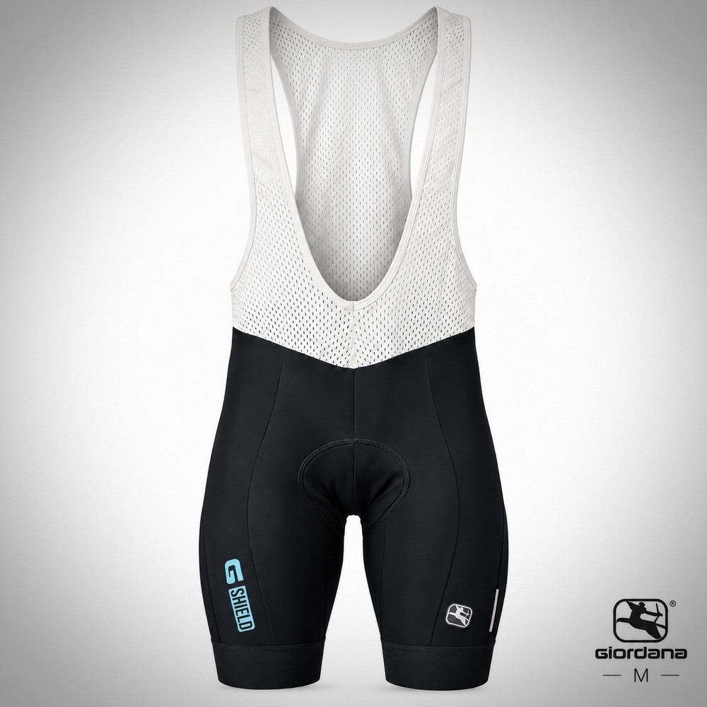 Giordana G Shield Cycling Bib Shorts Men's Medium M Black White Padded Italy